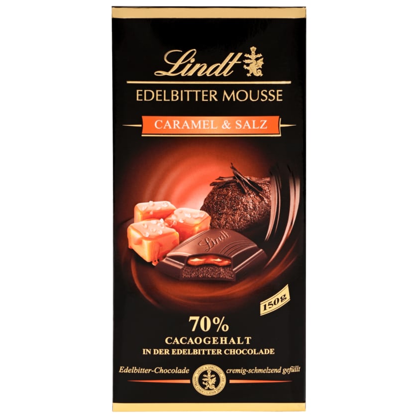 Lindt Edelbitter Schokolade Mousse Caramel & Salz 150g